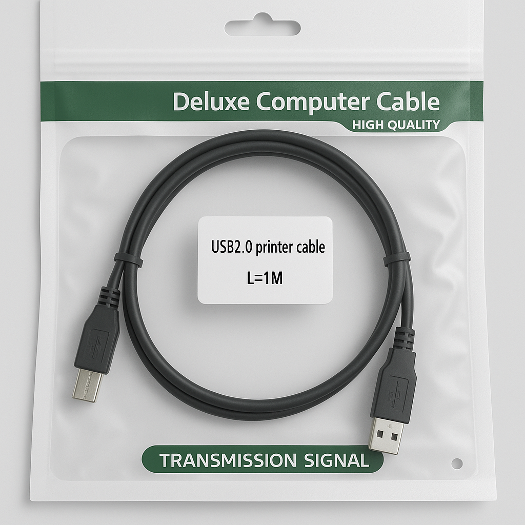 USB 2.0 Type A (Male) to Type B (Male) Printer Cable