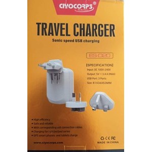 3.4a Ciyocorps Travel Charger With 3 USB plugs and EUROPE,AUS,NZ and UK ADAPTER