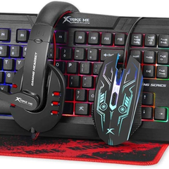 An image showing a combo box which includes keyboard, headset, mouse, and a mousemat for the gaming collection - eSunrise wholesale