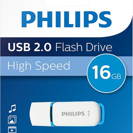 Philips Snow USB 2.0 Flash Drive - 4/8/16/32 GB