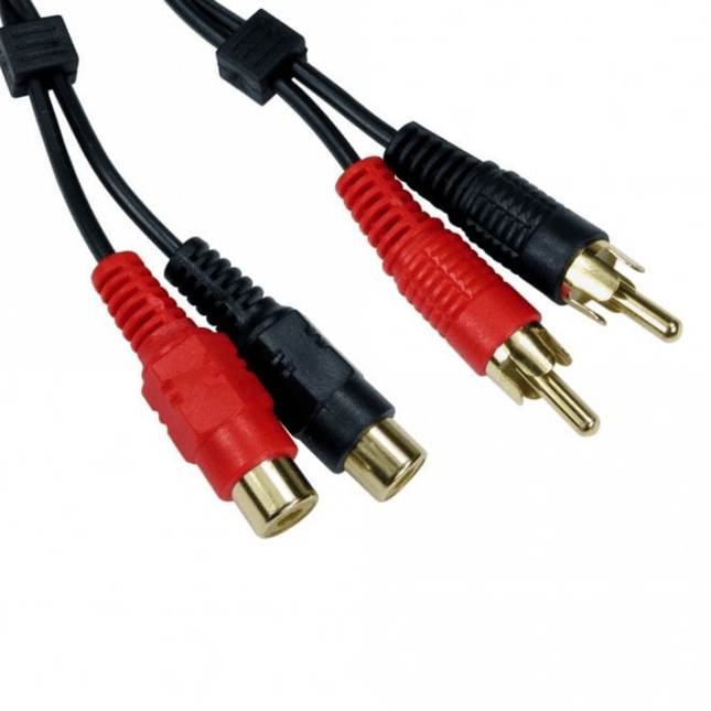 Twin RCA Extension Cable (Male-Female) - 10 Metres, Gold-Plated