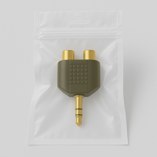 3.5mm Audio Jack to 2 x RCA Phono Adapter