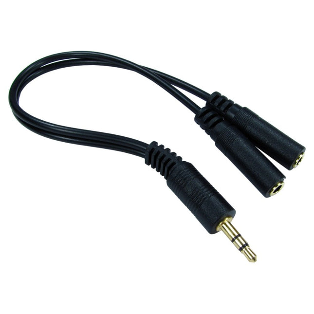 3.5mm Stereo Jack to Dual 3.5mm Socket Splitter Cable - 0.2m