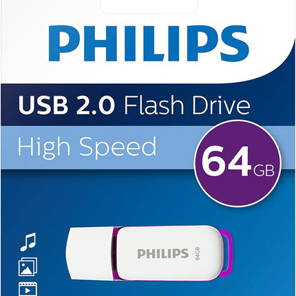 Philips Snow USB 2.0 Flash Drive - 4/8/16/32 GB