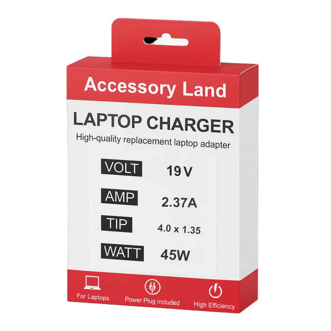ASUS Compatible Laptop Charger 45W 19V 2.37A – 4.0mm x 1.35mm Power Adapter