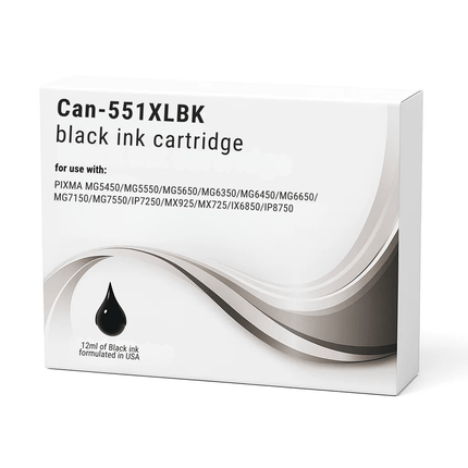 Canon 550XL/551XL Compatible Ink Cartridges - High-Capacity & Standard Blacks, 3-Colour Singles & 5-Colour Box Set