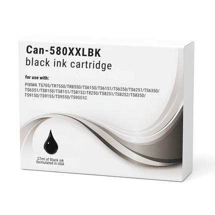 Canon 580XXL/581XXL Compatible Ink Cartridges - High-Capacity & Standard Blacks, 3-Colour Singles & 5-Colour Box Set