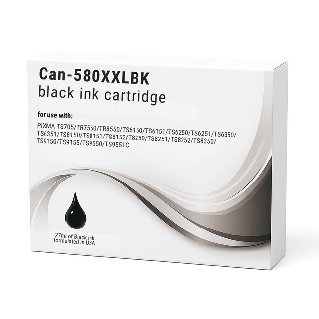 Canon 580XXL/581XXL Compatible Ink Cartridges - High-Capacity & Standard Blacks, 3-Colour Singles & 5-Colour Box Set