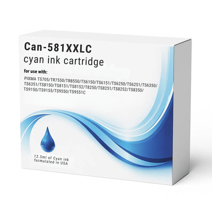 Canon 580XXL/581XXL Compatible Ink Cartridges - High-Capacity & Standard Blacks, 3-Colour Singles & 5-Colour Box Set