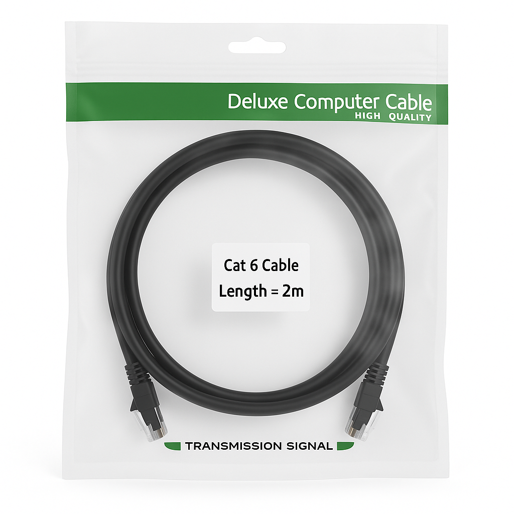 CAT6 RJ45 Ethernet Cable Black – UTP Patch Lead (1m–20m)
