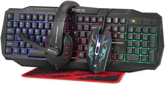 XTrike Me CM-406 4-in-1 Gaming Combo - Keyboard, Mouse, Headset & Pad