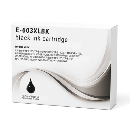 E-603XLBK black ink cartridge packaging on a white background - for wholesale trade