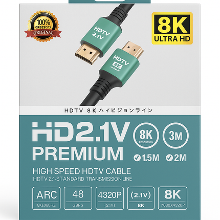 HDMI 2.1V Cable 8K Ultra HD High Speed 60Hz Male to Male
