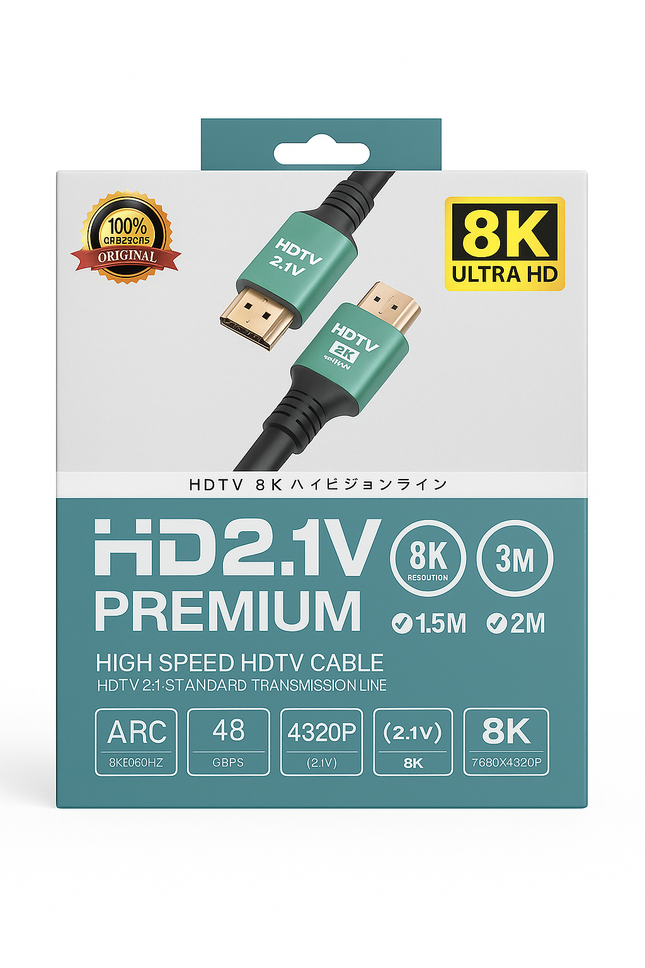 HDMI 2.1V Cable 8K Ultra HD High Speed 60Hz Male to Male