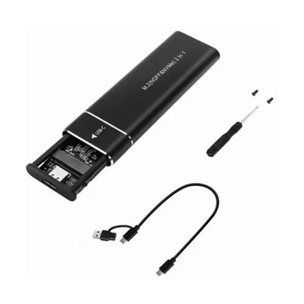 2-in-1 M.2 NVMe & NGFF (SATA) SSD Enclosure – Type-C / USB-A External Adapter Case with Dual Cable