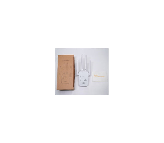 1200Mbps Dual-Band Wi-Fi Range Extender & Booster (4 Antennas, White) – UK Plug Wall-Mounted Signal Amplifier (Brown Box Packaging)