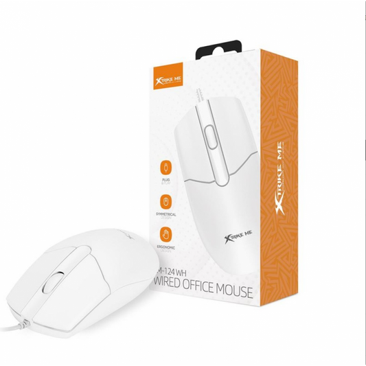 XTrike Me GM-124 WH Optical Mouse - 3-Button, 1000 DPI, USB (White)