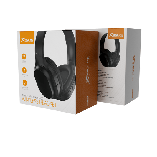 XTrike Me HD-214BK Wireless Bluetooth Headset - BT5.3, Foldable, Black