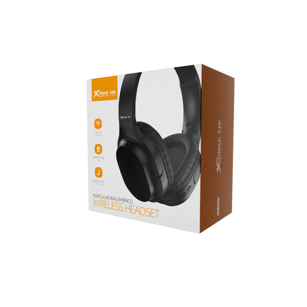 XTrike Me HD-214BK Wireless Bluetooth Headset - BT5.3, Foldable, Black