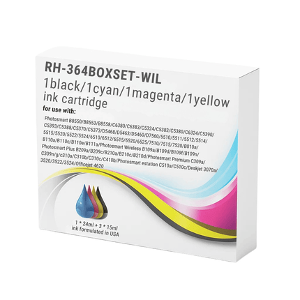 HP 364XL Compatible Ink Cartridges - High-Yield Singles & 4-Colour Box Set