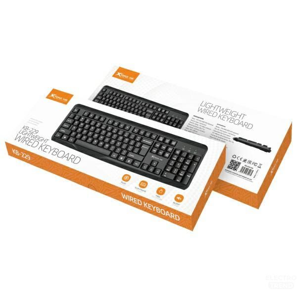 XTrike Me KB-229 EN Wired Keyboard - Full-Size, USB, 104 Keys