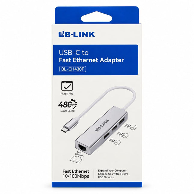 LB-LINK CH430F USB Type-C 4-in-1 Hub with USB 3.0 and Fast Ethernet