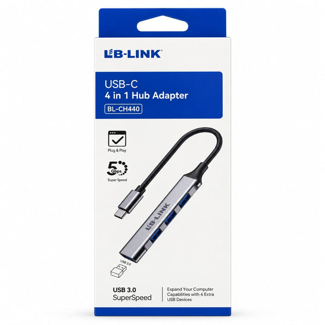 LB-LINK CH440 USB Type-C 4-in-1 Hub with High-Speed USB 3.0 Connectivity