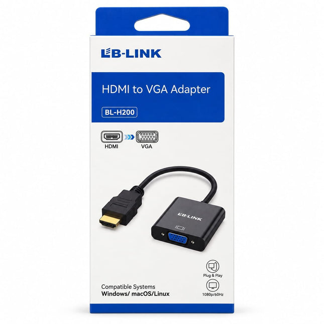 LB-LINK H200 HDMI-Compatible to VGA Adapter with 1080p Full HD Support