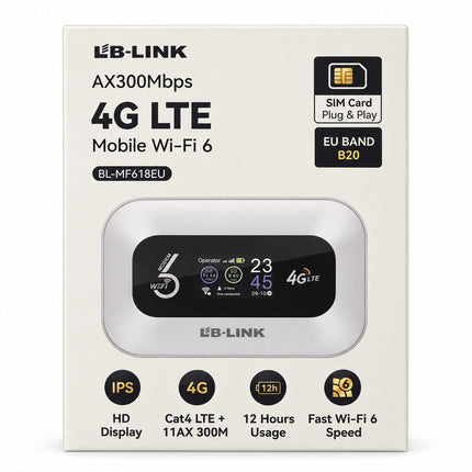 LB-LINK MF618EU Global Wi-Fi 6 4G LTE CAT4 Portable MiFi Router with 3000mAh Battery