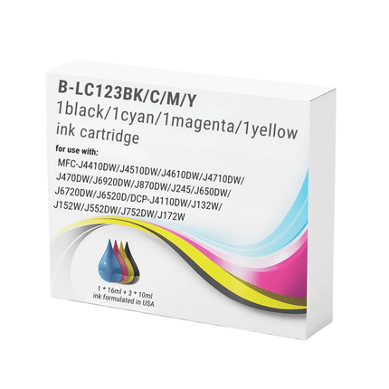 Brother LC123XL Compatible Ink Cartridges - High-Yield Singles & 4-Colour Box Set