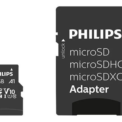 Philips Micro SDHC Memory Card Class 10 High Speed Flash Storage with SD Adapter
