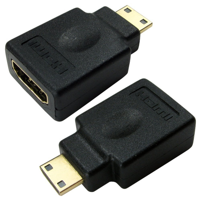 Mini HDMI Male to HDMI Female Adapter - Gold Plated, Type A