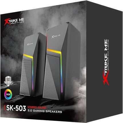 XTrike Me SK-503 2.0 RGB Gaming Speakers - BT5.0, AUX, 3W x2