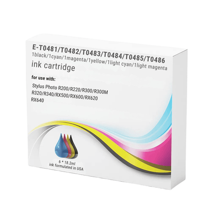 Epson T048 Compatible Ink Cartridges - High-Capacity 6-Colour Set & Singles