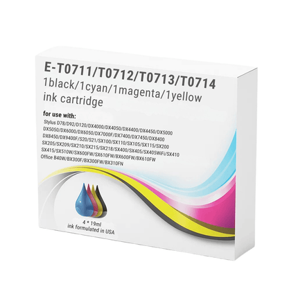 Epson T071 Compatible Ink Cartridges - High-Yield Singles & 4-Colour Multipack