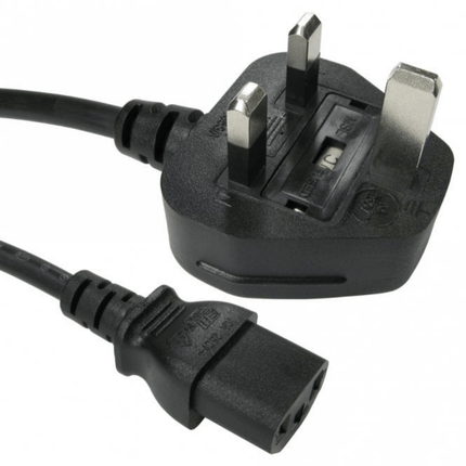 UK Plug (BS1363) to IEC C13 Mains Lead - Black, 1.8 m