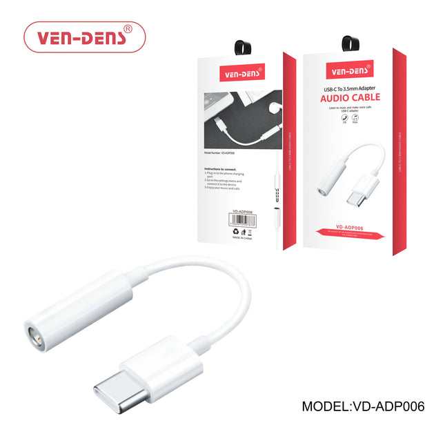 Ven Dens USB-C to 3.5 mm Audio Adapter - Music & Calls