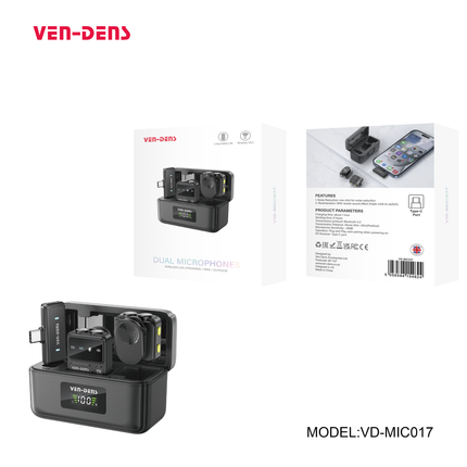 VEN-DENS dual microphone with packaging on a white background - eSunrise Wholesale