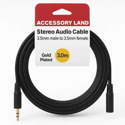3.5mm Stereo Extension Cable - 1m to 10m - Hang