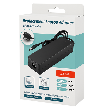 Acer / NEC Compatible Laptop Charger - 19V 3.42A 65W, 5.5x1.7mm Tip