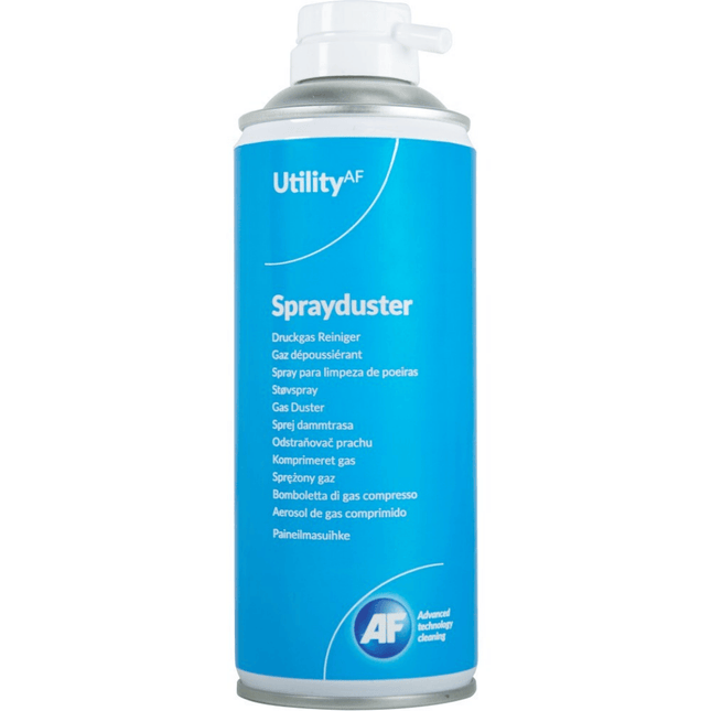 Sprayduster can with blue label on a white background - for wholesale trade