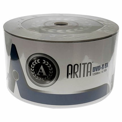 Spool of Arita DVD-R on a white background