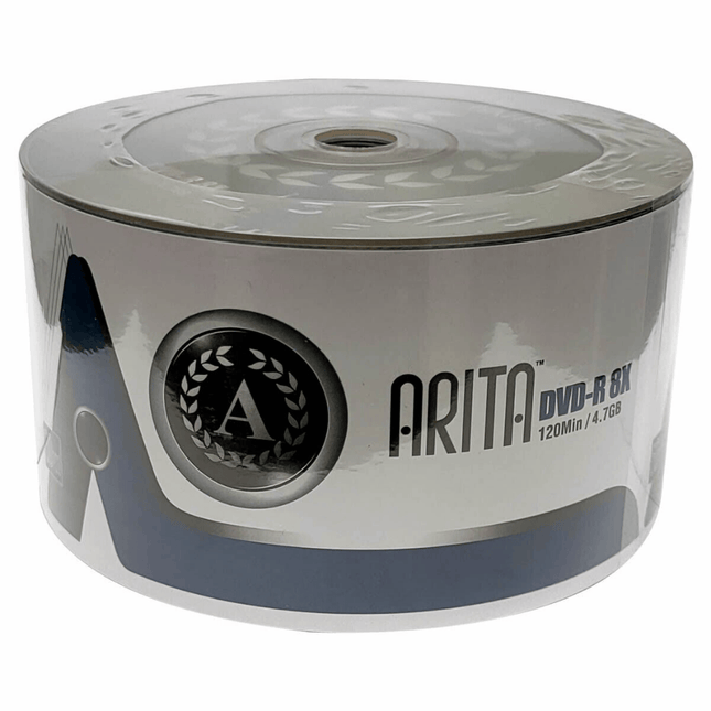Spool of Arita DVD-R on a white background