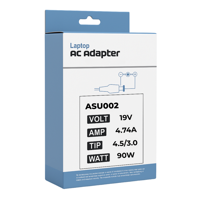 Asus Compatible 90W Laptop Charger 19V 4.74A 4.5x3.0mm ZenBook & VivoBook (PB)