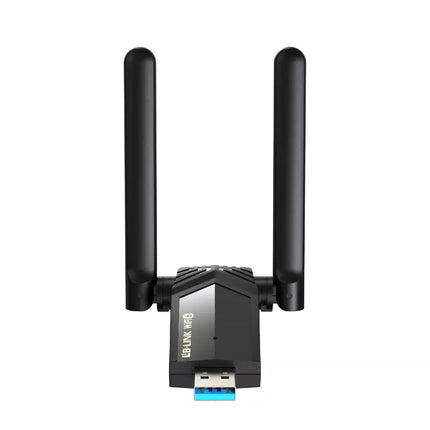 USB WiFi adapter with dual antennas on a white background - eSunrise Wholesale