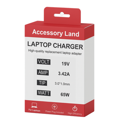 Accessory Land compatible laptop charger packaging on a white background - eSunrise Trade
