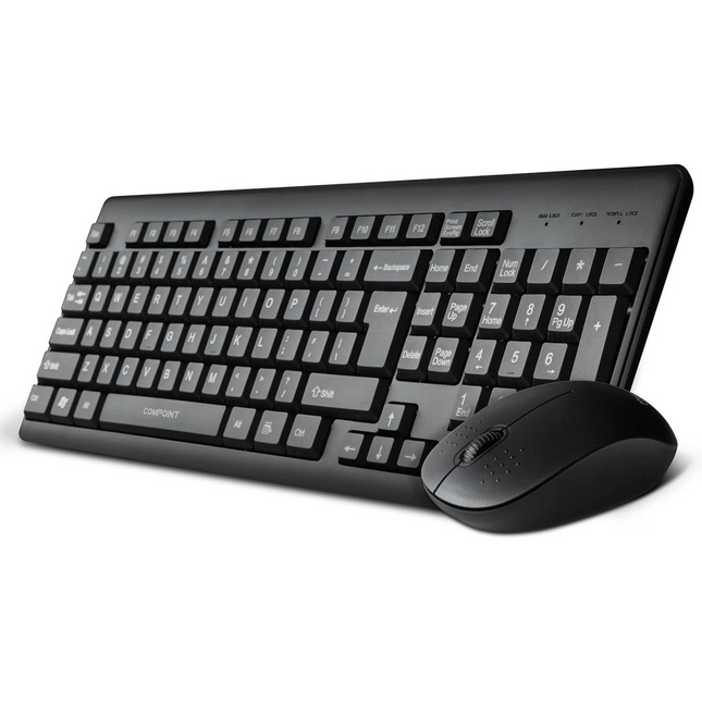 Compoint KM007-W-V2 Wireless Keyboard & Mouse Set - Black