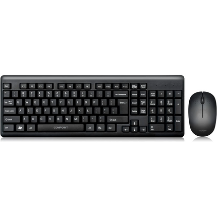 Compoint KM007-W-V2 Wireless Keyboard & Mouse Set - Black