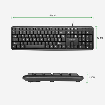 Compoint CP-K9014 Full Size USB Keyboard - UK Layout, Plug & Play