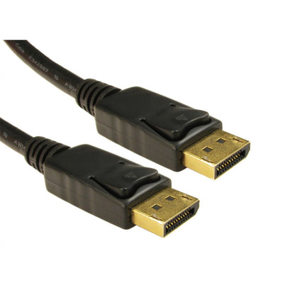 Two DisplayPort cables with gold connectors on a white background - eSunrise Trade